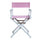 18'' Director's Chair White Frame-Pink Canvas - Casual Home