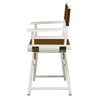 18'' Director's Chair White Frame-Brown Canvas - Casual Home