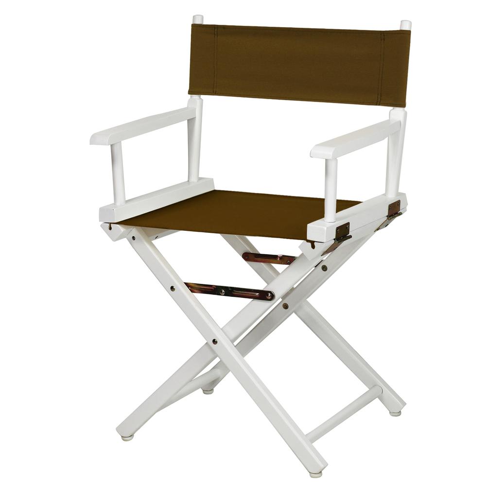 18'' Director's Chair White Frame-Brown Canvas - Casual Home