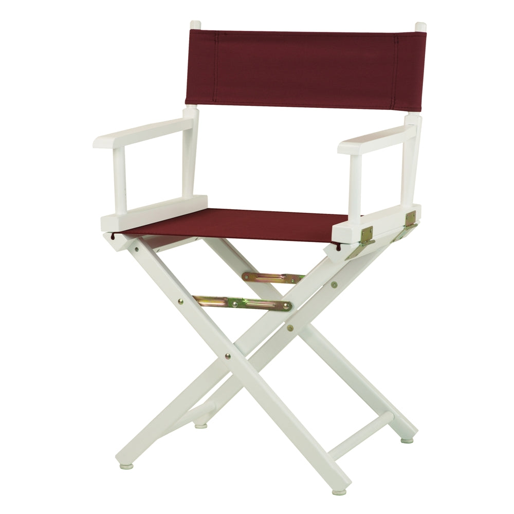 18'' Director's Chair White Frame-Burgundy Canvas - Casual Home