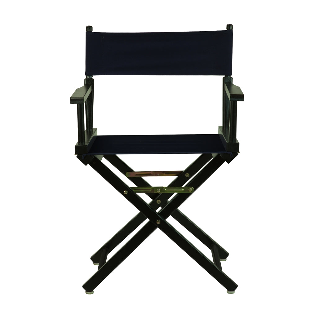18'' Director's Chair Black Frame-Navy Blue Canvas - Casual Home