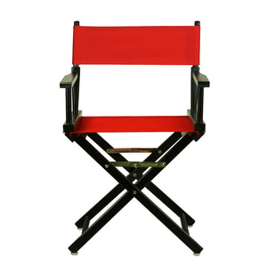 18'' Director's Chair Black Frame-Red Canvas - Casual Home