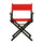 18'' Director's Chair Black Frame-Red Canvas - Casual Home