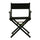 18'' Director's Chair Black Frame-Black Canvas - Casual Home