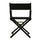 18'' Director's Chair Black Frame-Black Canvas - Casual Home