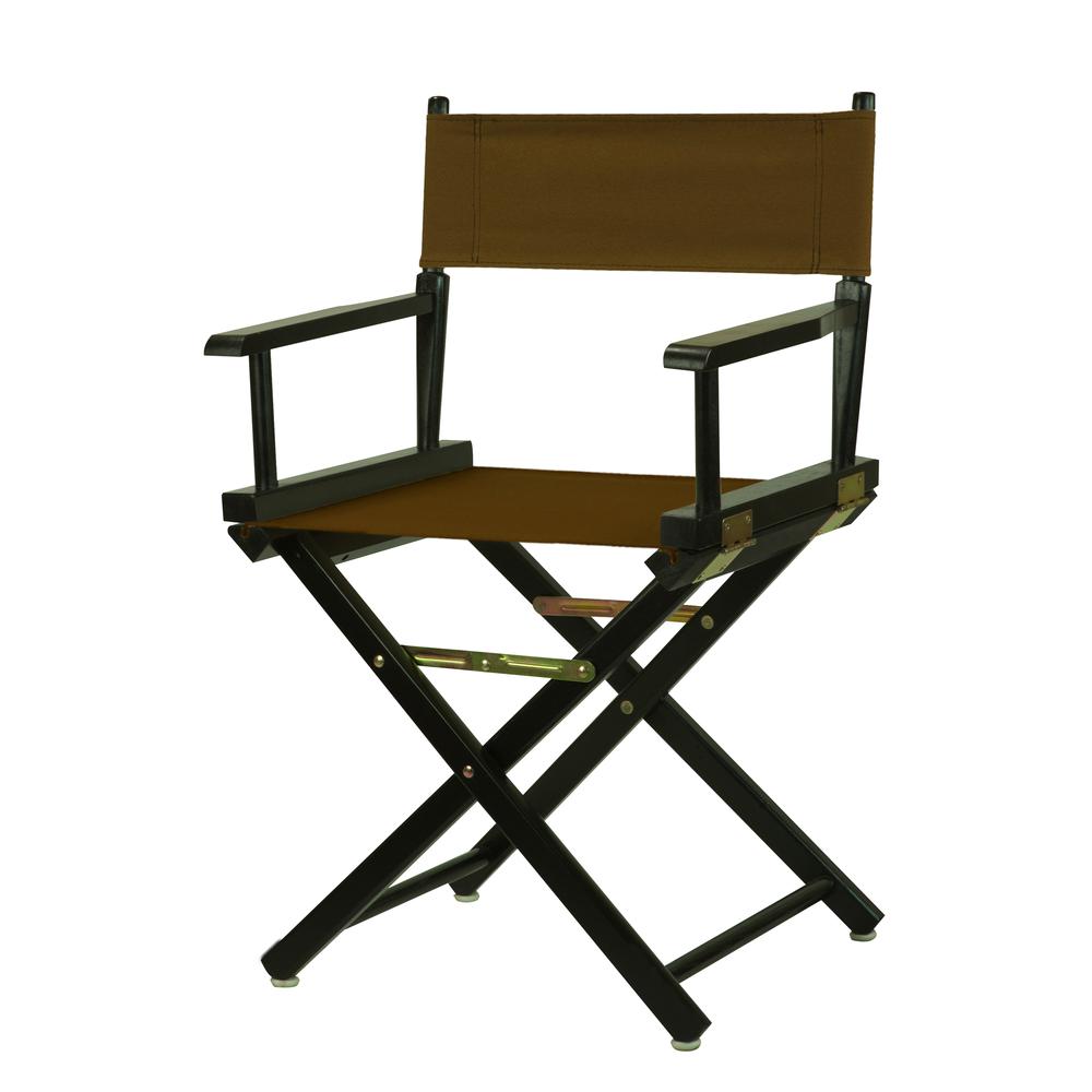 18'' Director's Chair Black Frame-Brown Canvas - Casual Home