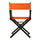 18'' Director's Chair Black Frame-Tangerine Canvas - Casual Home