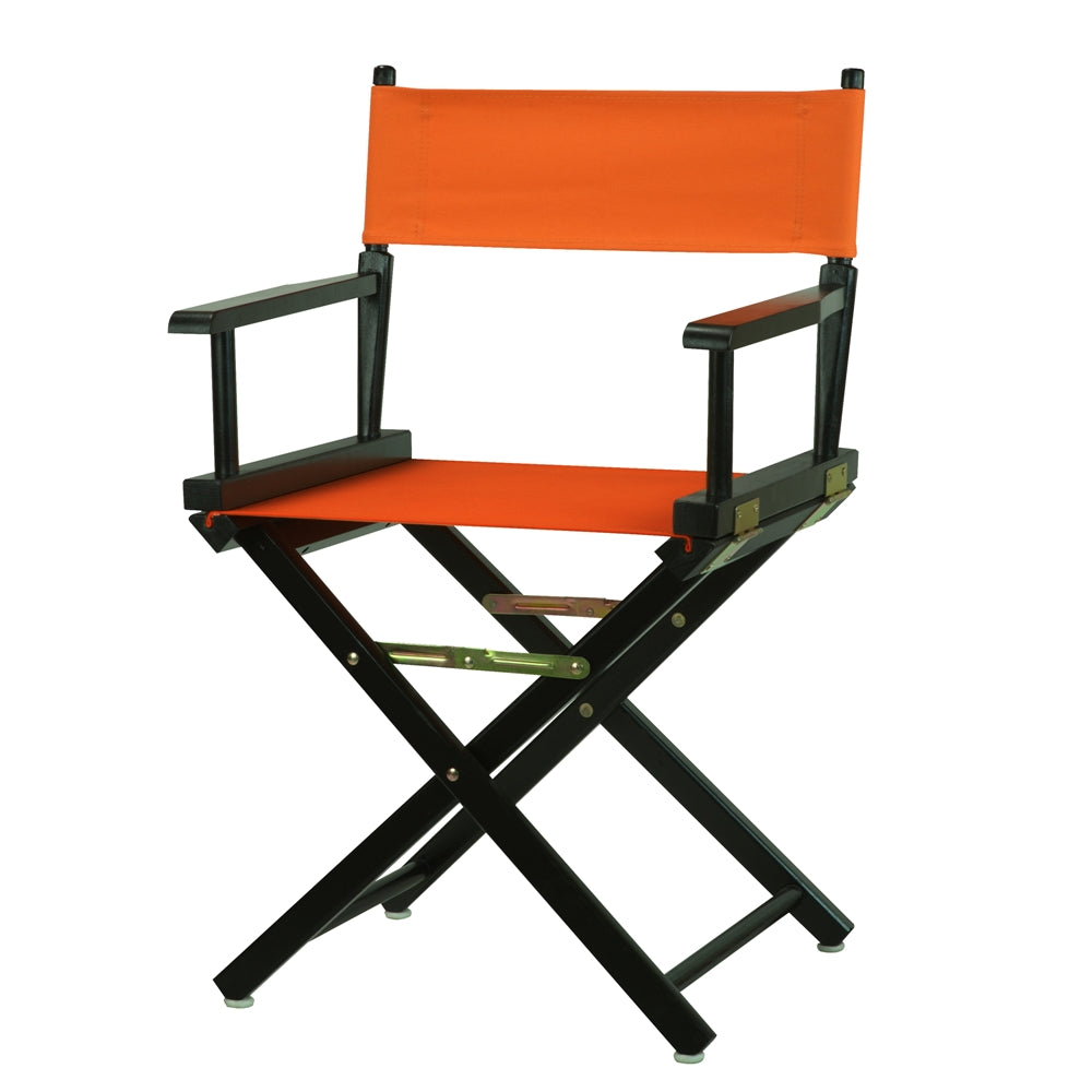 18'' Director's Chair Black Frame-Tangerine Canvas - Casual Home