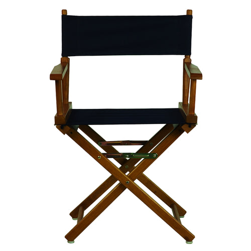 18'' Director's Chair Honey Oak Frame-Navy Blue Canvas - Casual Home