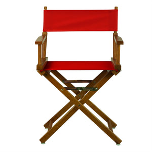 18'' Director's Chair Honey Oak Frame-Red Canvas - Casual Home