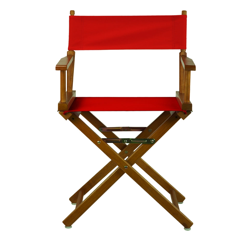 18'' Director's Chair Honey Oak Frame-Red Canvas - Casual Home