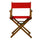 18'' Director's Chair Honey Oak Frame-Red Canvas - Casual Home