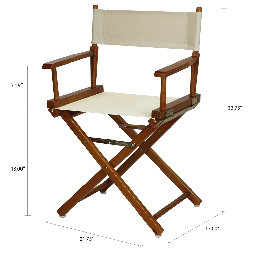 18'' Director's Chair Honey Oak Frame-Natural/Wheat Canvas - Casual Home