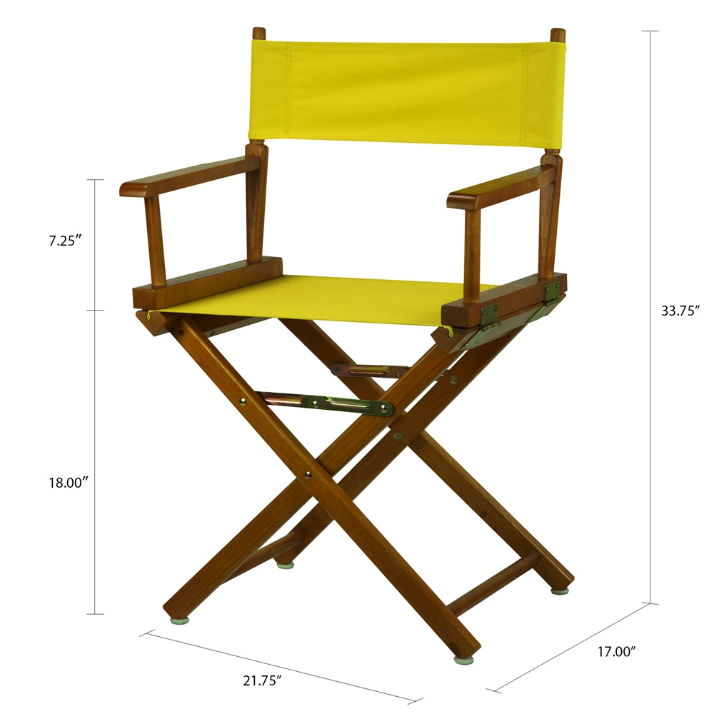18'' Director's Chair Honey Oak Frame-Yellow Canvas - Casual Home