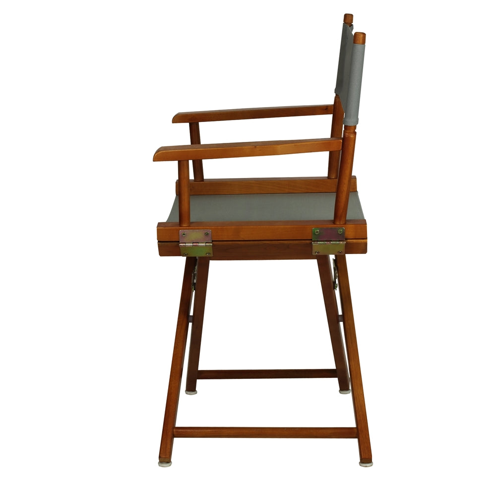 18'' Director's Chair Honey Oak Frame-Gray Canvas - Casual Home