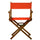 18'' Director's Chair Honey Oak Frame-Orange Canvas - Casual Home
