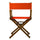 18'' Director's Chair Honey Oak Frame-Orange Canvas - Casual Home