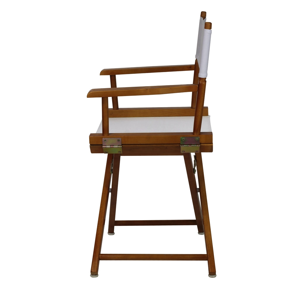 18'' Director's Chair Honey Oak Frame-White Canvas - Casual Home
