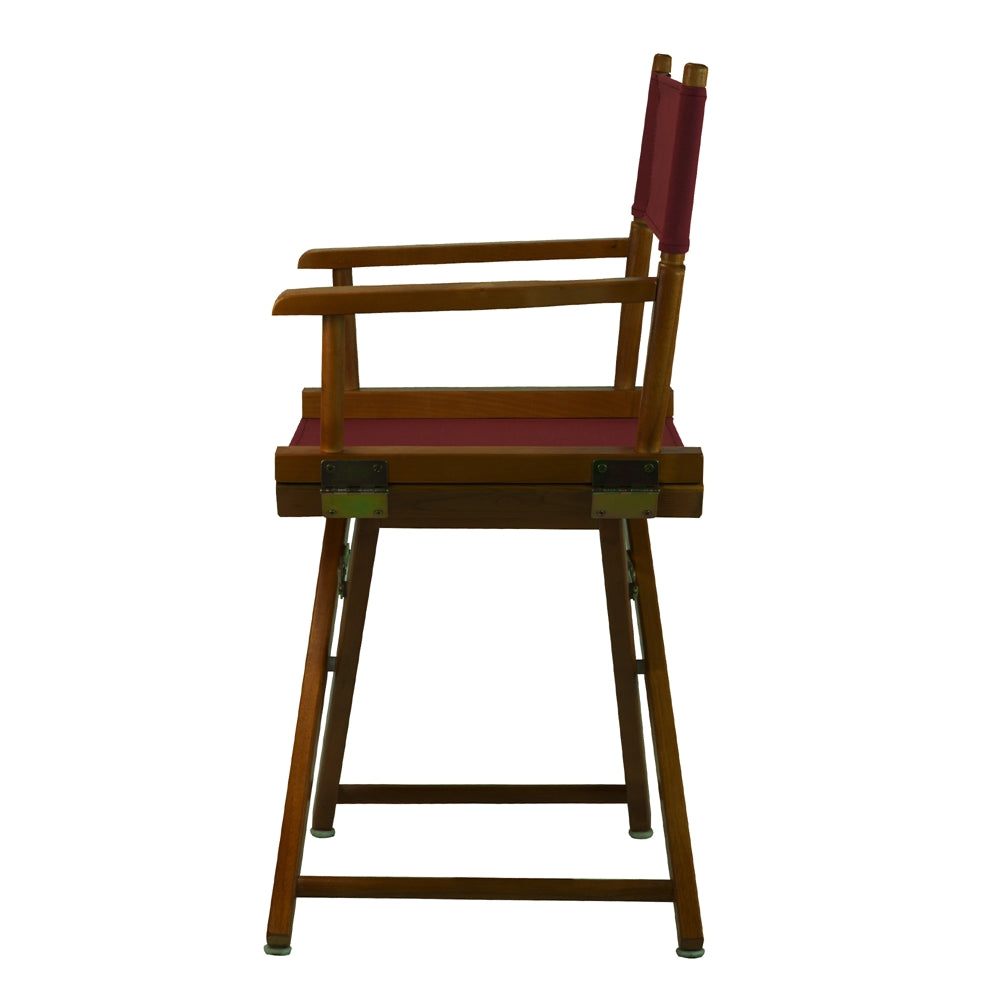 18'' Director's Chair Honey Oak Frame-Burgundy Canvas - Casual Home