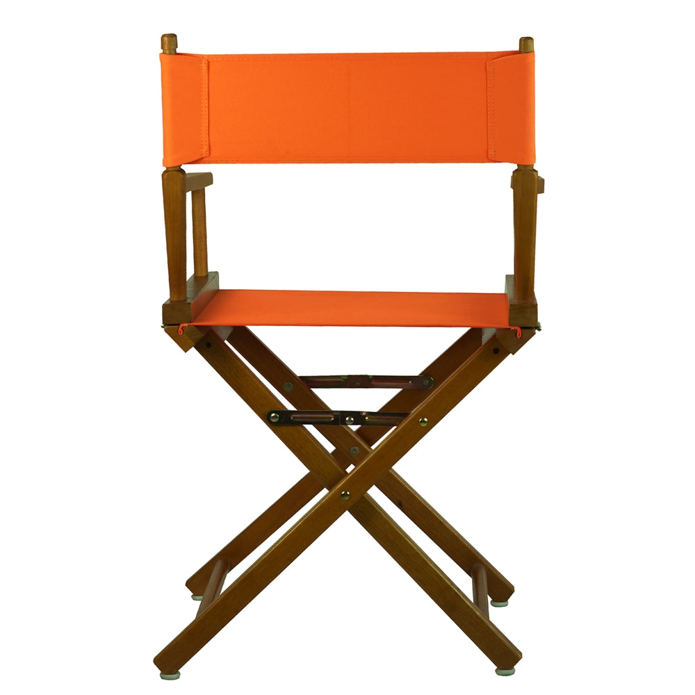 18'' Director's Chair Honey Oak Frame-Tangerine Canvas - Casual Home