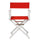18'' Director's Chair White Frame-Red Canvas - Casual Home