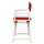 18'' Director's Chair White Frame-Red Canvas - Casual Home