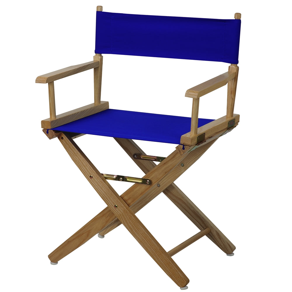 American Trails Extra-Wide Premium 18''  Directors Chair Natural Frame W/Royal Blue Color Cover