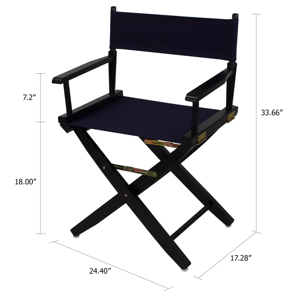 American Trails Extra-Wide Premium 18''  Directors Chair Black Frame W/Navy Color Cover