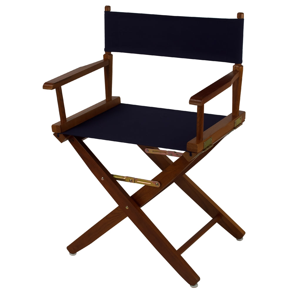 American Trails Extra-Wide Premium 18''  Directors Chair Mission Oak Frame W/Navy Color Cover