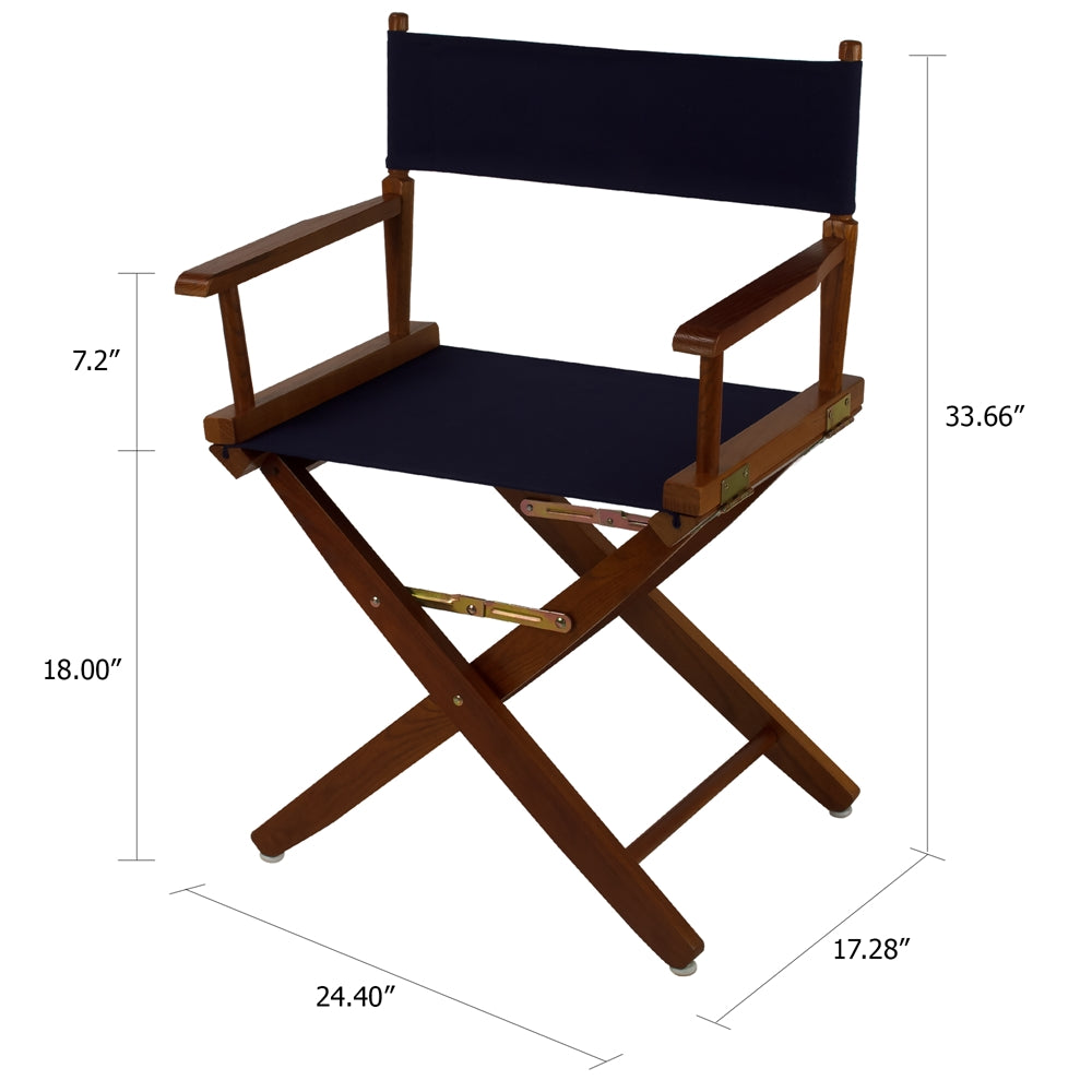 American Trails Extra-Wide Premium 18''  Directors Chair Mission Oak Frame W/Navy Color Cover