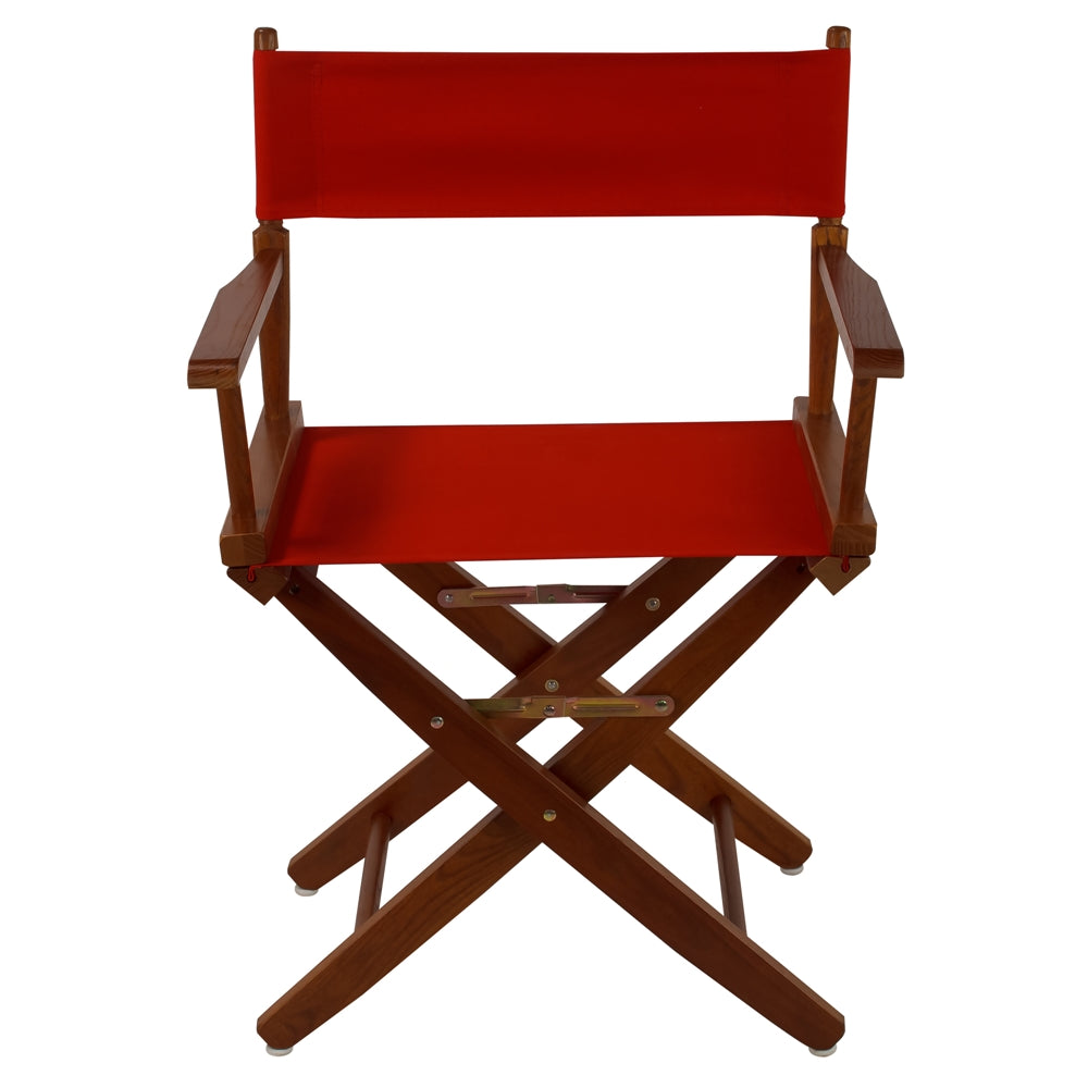 American Trails Extra-Wide Premium 18''  Directors Chair Mission Oak Frame W/Red Color Cover