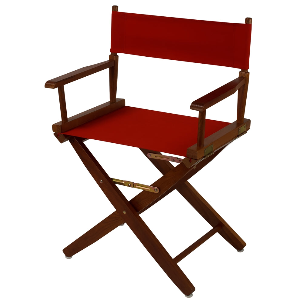 American Trails Extra-Wide Premium 18''  Directors Chair Mission Oak Frame W/Red Color Cover