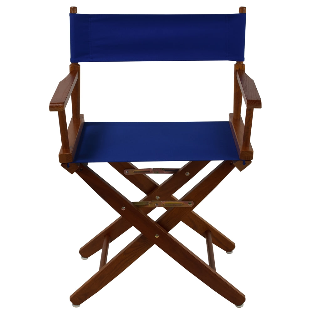 American Trails Extra-Wide Premium 18''  Directors Chair Mission Oak Frame W/Royal Blue Color Cover