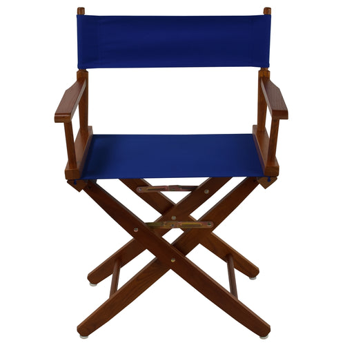 American Trails Extra-Wide Premium 18''  Directors Chair Mission Oak Frame W/Royal Blue Color Cover