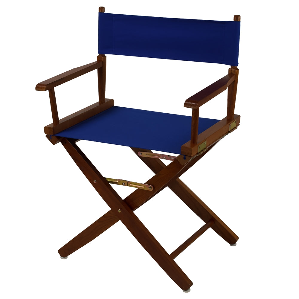 American Trails Extra-Wide Premium 18''  Directors Chair Mission Oak Frame W/Royal Blue Color Cover