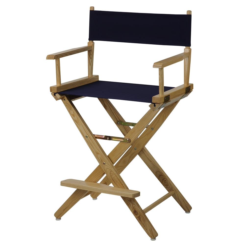American Trails Extra-Wide Premium 24''  Directors Chair Natural Frame W/Navy Color Cover