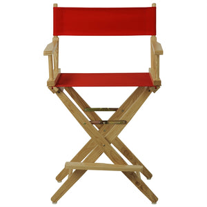 American Trails Extra-Wide Premium 24''  Directors Chair Natural Frame W/Red Color Cover