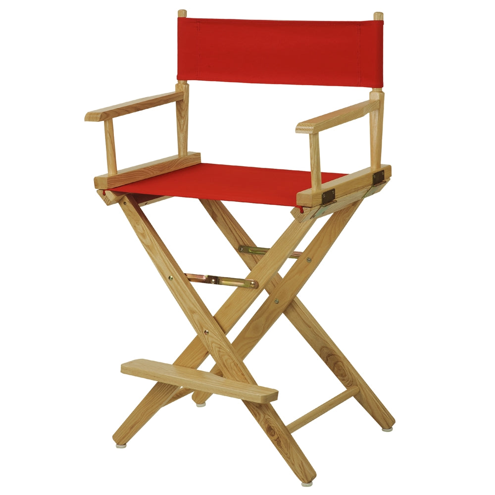 American Trails Extra-Wide Premium 24''  Directors Chair Natural Frame W/Red Color Cover