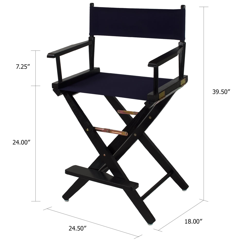 American Trails Extra-Wide Premium 24''  Directors Chair Black Frame W/Navy Color Cover
