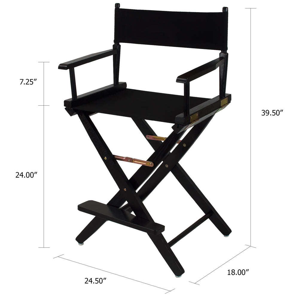 American Trails Extra-Wide Premium 24''  Directors Chair Black Frame W/Black Color Cover