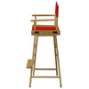 American Trails Extra-Wide Premium 30''  Directors Chair Natural Frame W/Red Color Cover