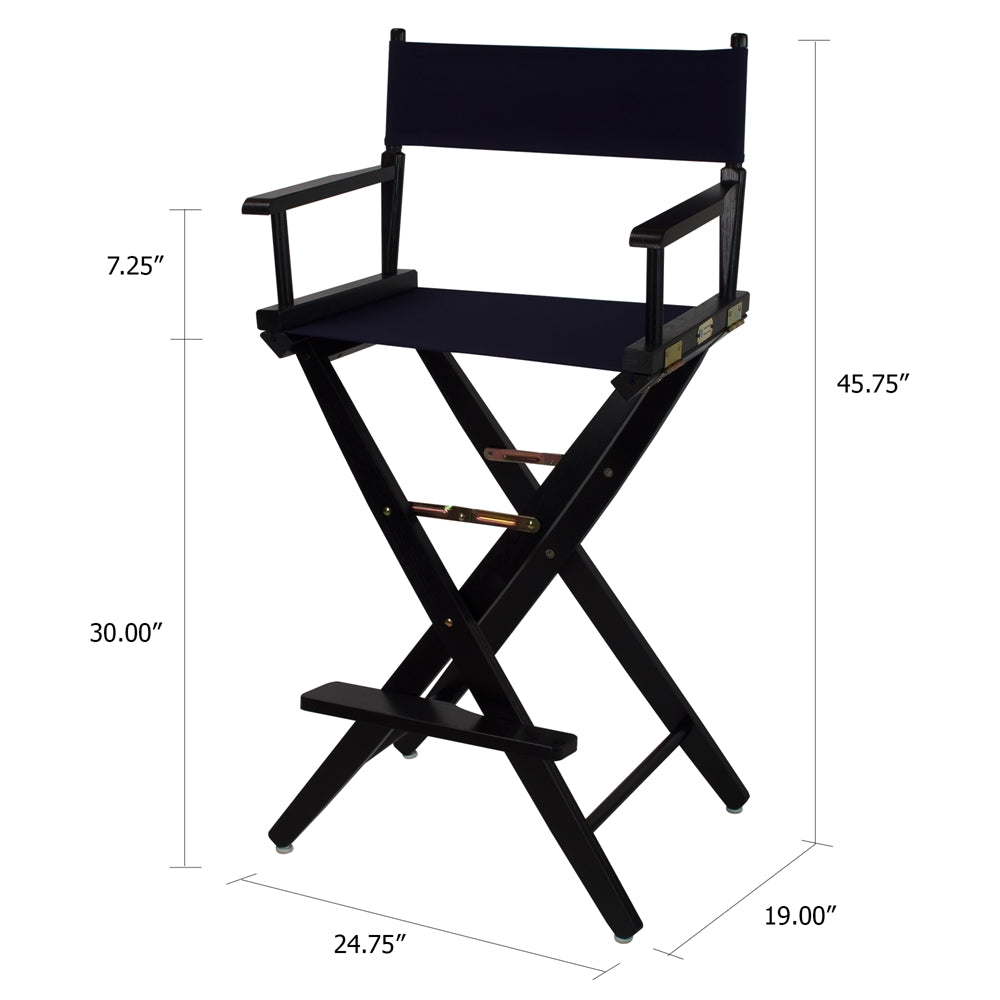 American Trails Extra-Wide Premium 30''  Directors Chair Black Frame W/Navy Color Cover