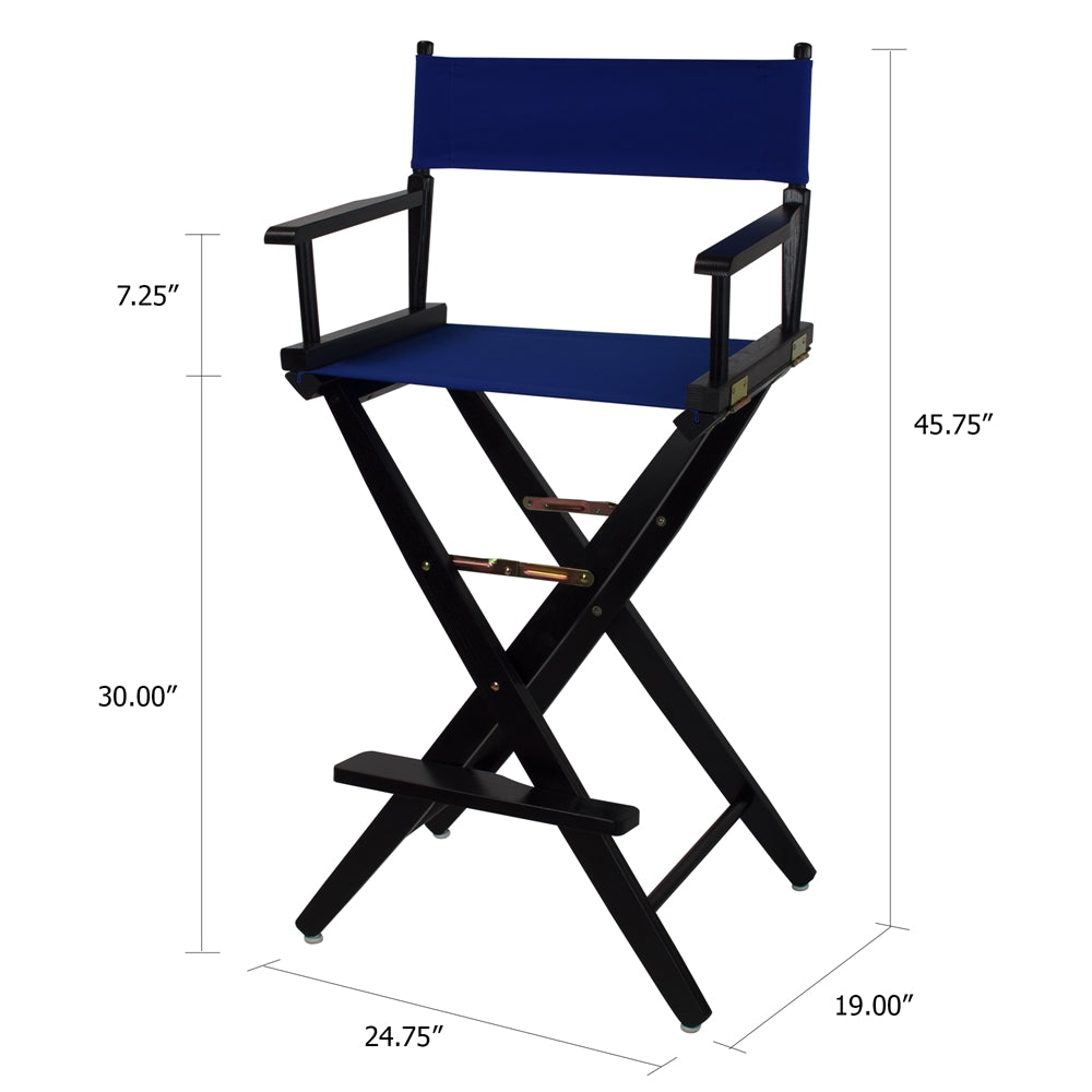 American Trails Extra-Wide Premium 30''  Directors Chair Black Frame W/Royal Blue Color Cover