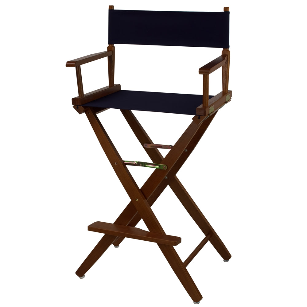 American Trails Extra-Wide Premium 30''  Directors Chair Mission Oak Frame W/Navy Color Cover