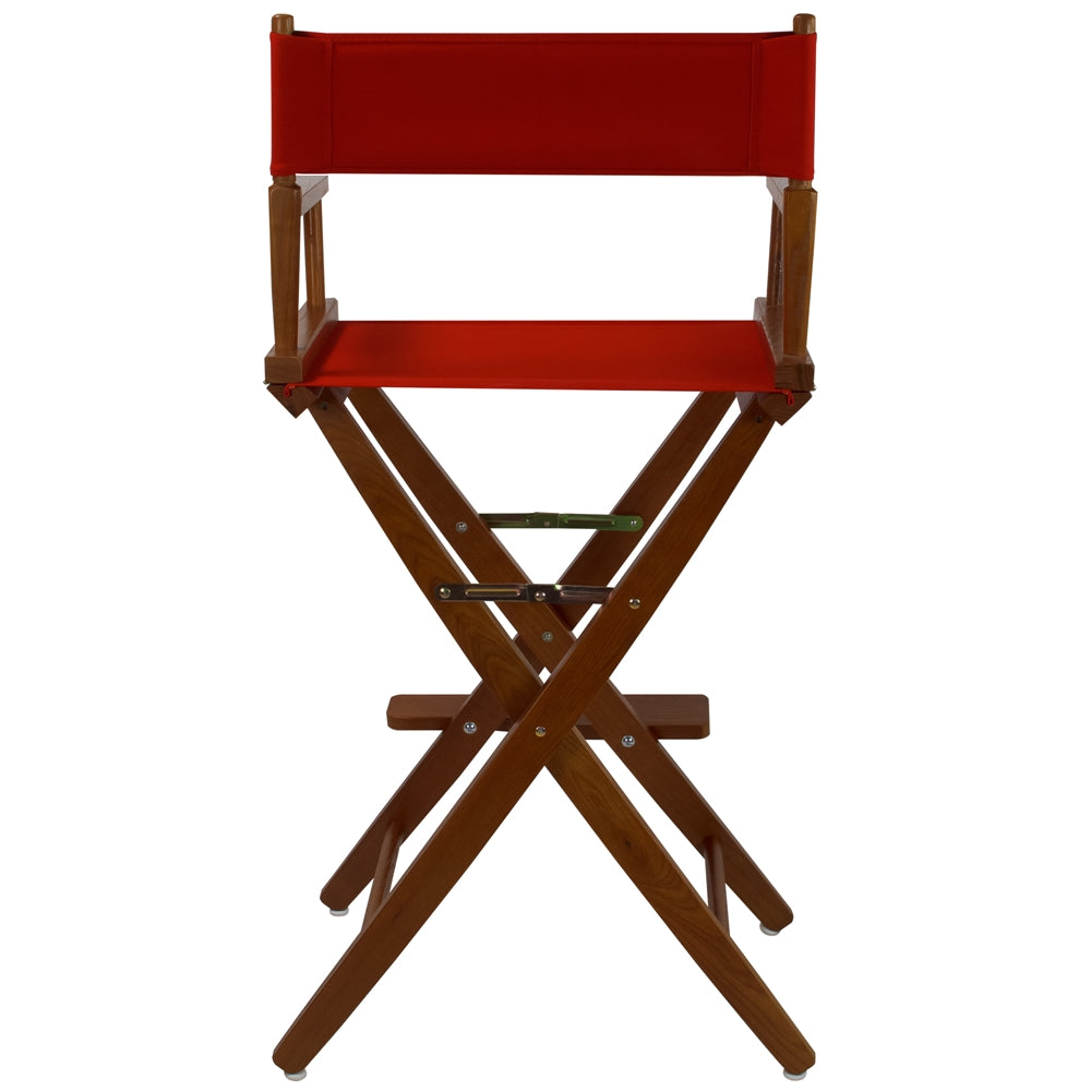 American Trails Extra-Wide Premium 30''  Directors Chair Mission Oak Frame W/Red Color Cover