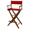 American Trails Extra-Wide Premium 30''  Directors Chair Mission Oak Frame W/Red Color Cover