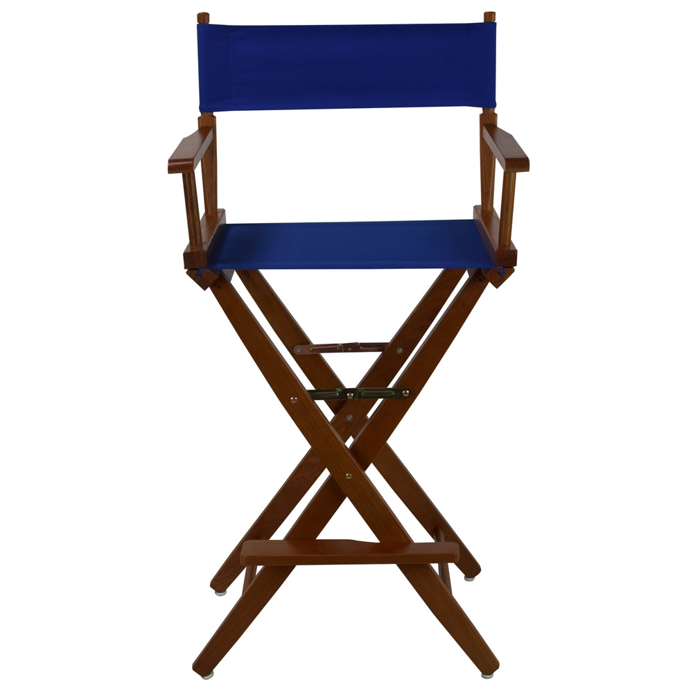 American Trails Extra-Wide Premium 30''  Directors Chair Mission Oak Frame W/Royal Blue Color Cover
