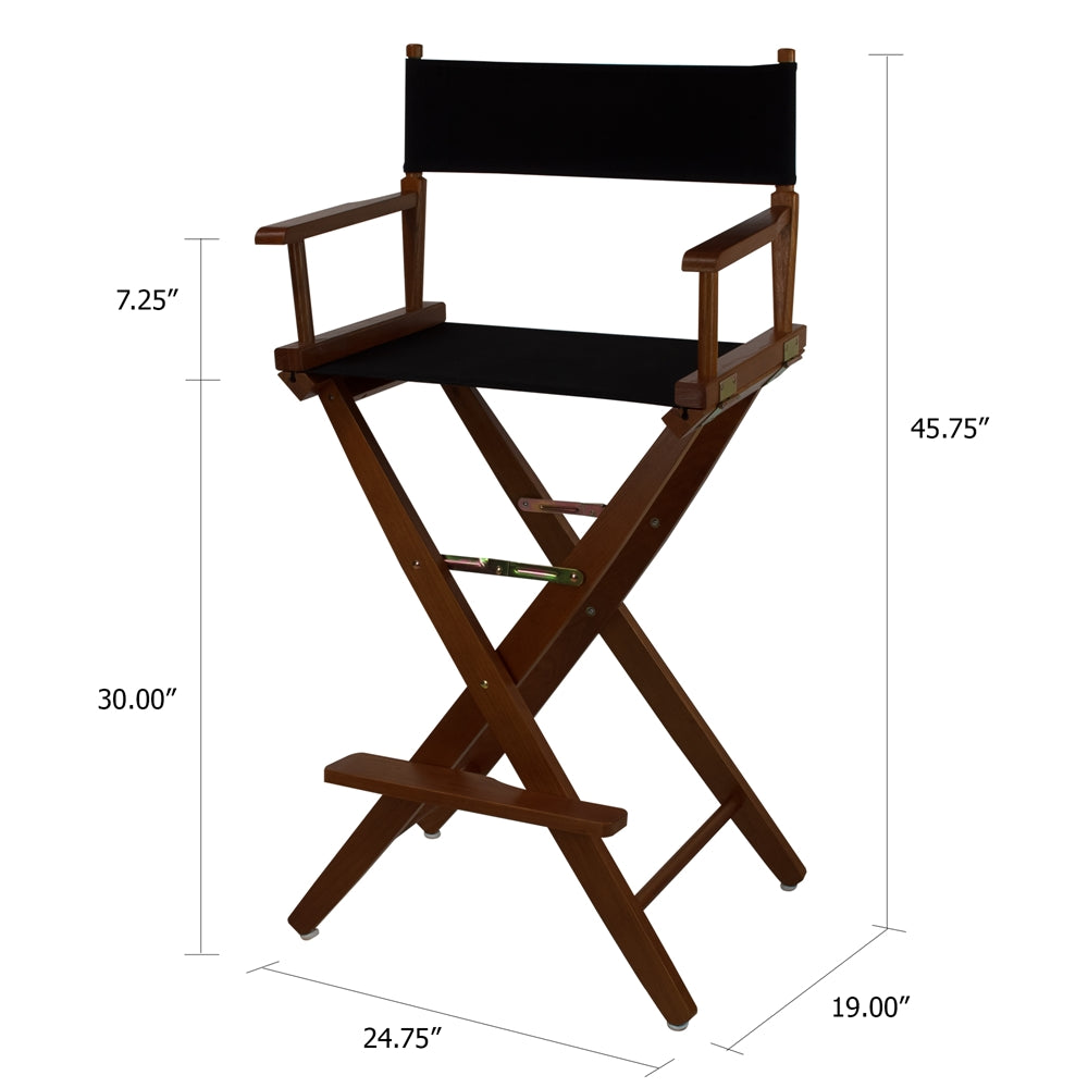 American Trails Extra-Wide Premium 30''  Directors Chair Mission Oak Frame W/Black Color Cover