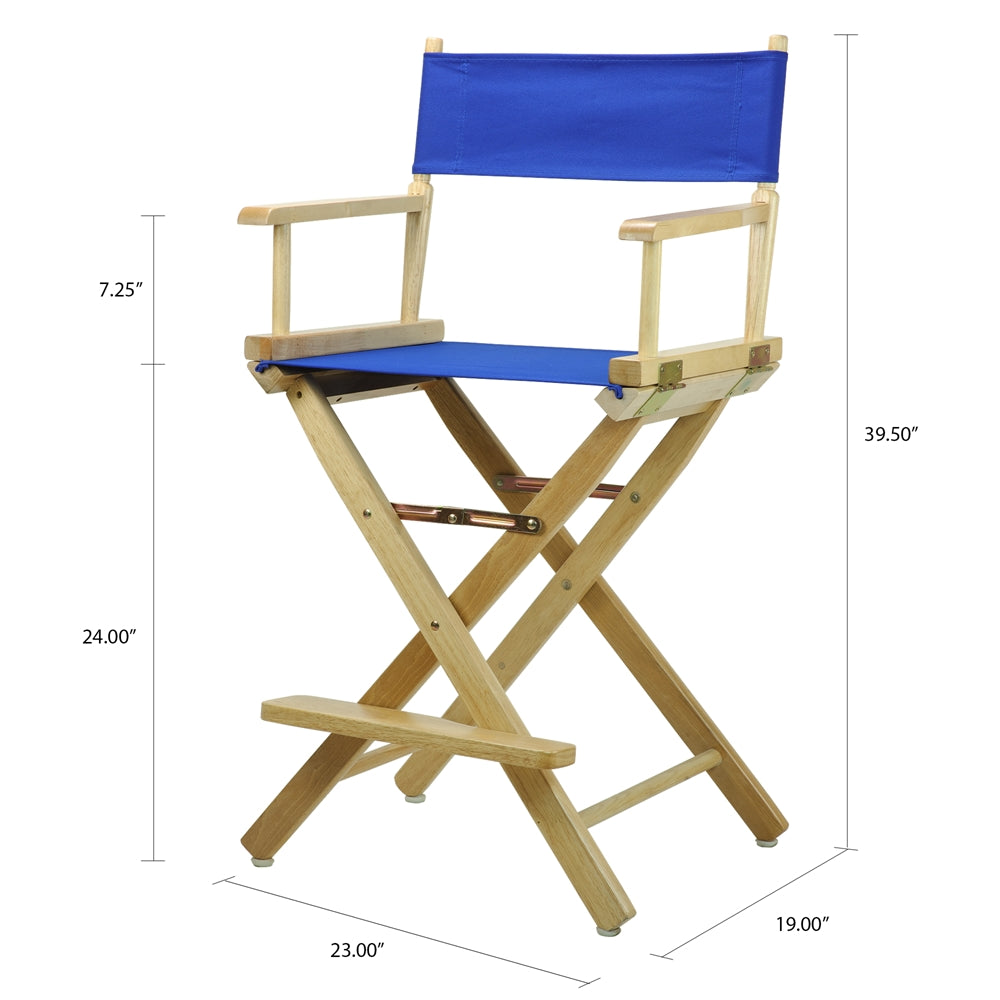 24'' Director's Chair Natural Frame-Royal Blue Canvas - Casual Home