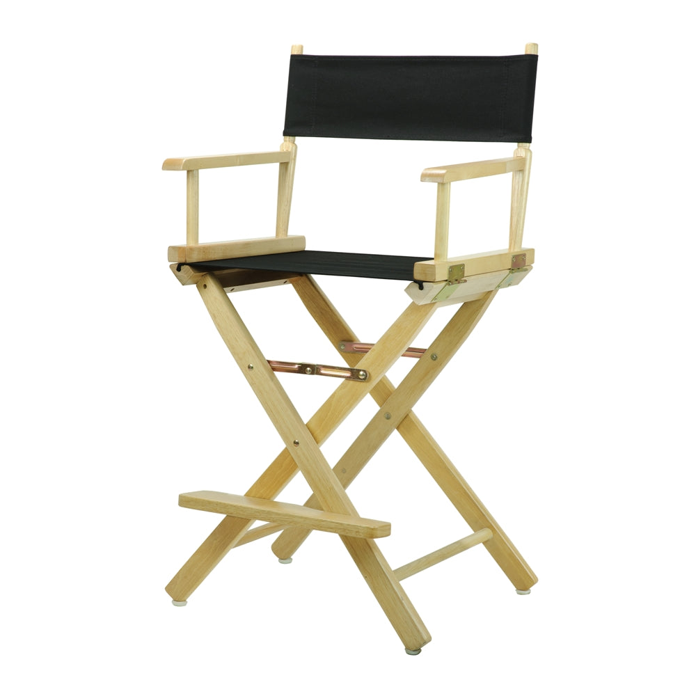 24'' Director's Chair Natural Frame-Black Canvas - Casual Home
